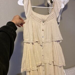 White ruffle dress size small